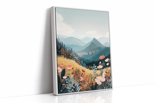 Fields of Color Beneath Mountains