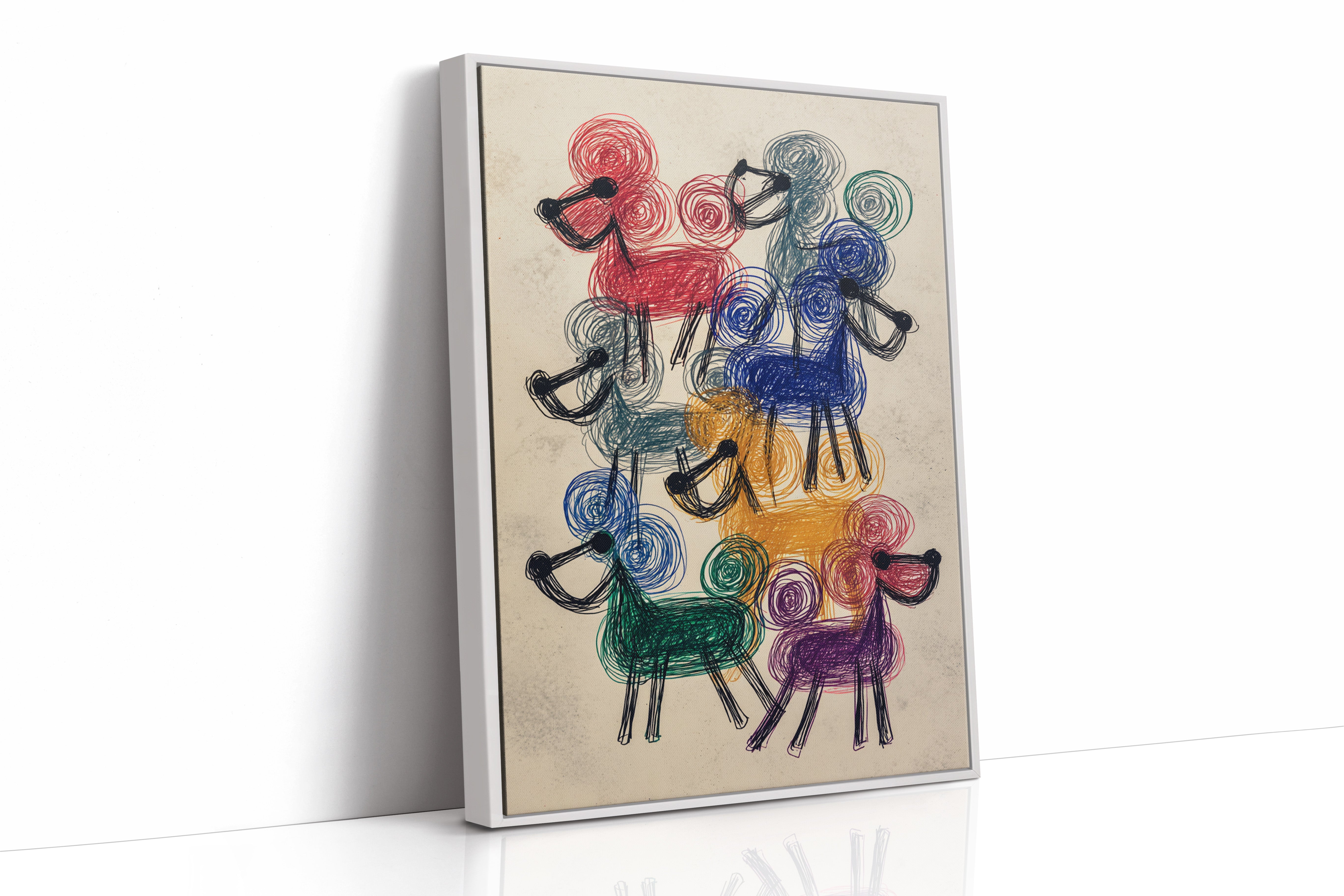 A Parade of Playful Poodles