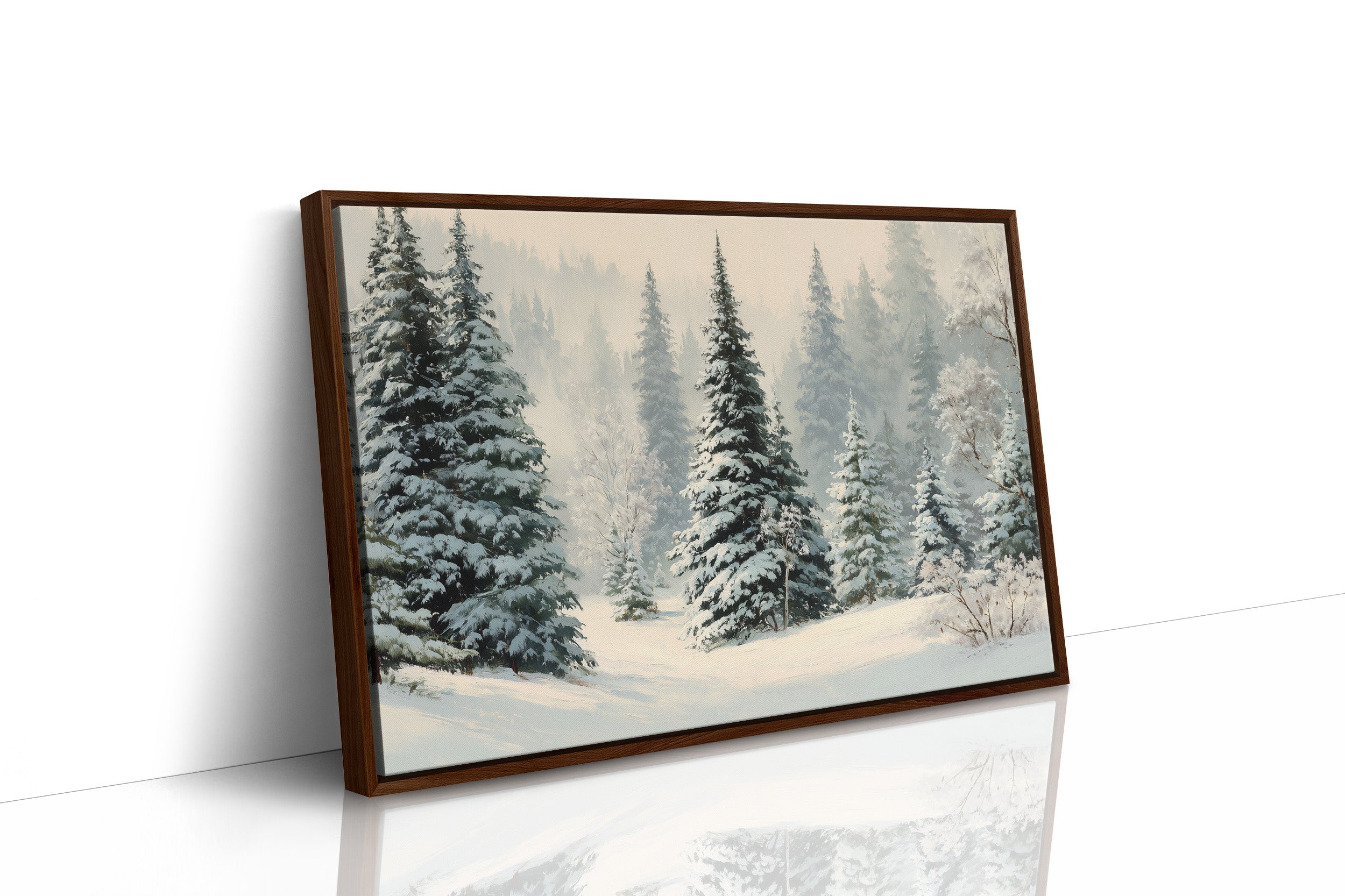 Snow Settles Among Northwoods Pineway