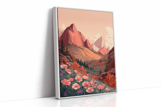 Mountains Embrace Their Floral Veil