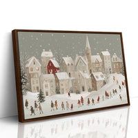 Snow Falls On Village Procession