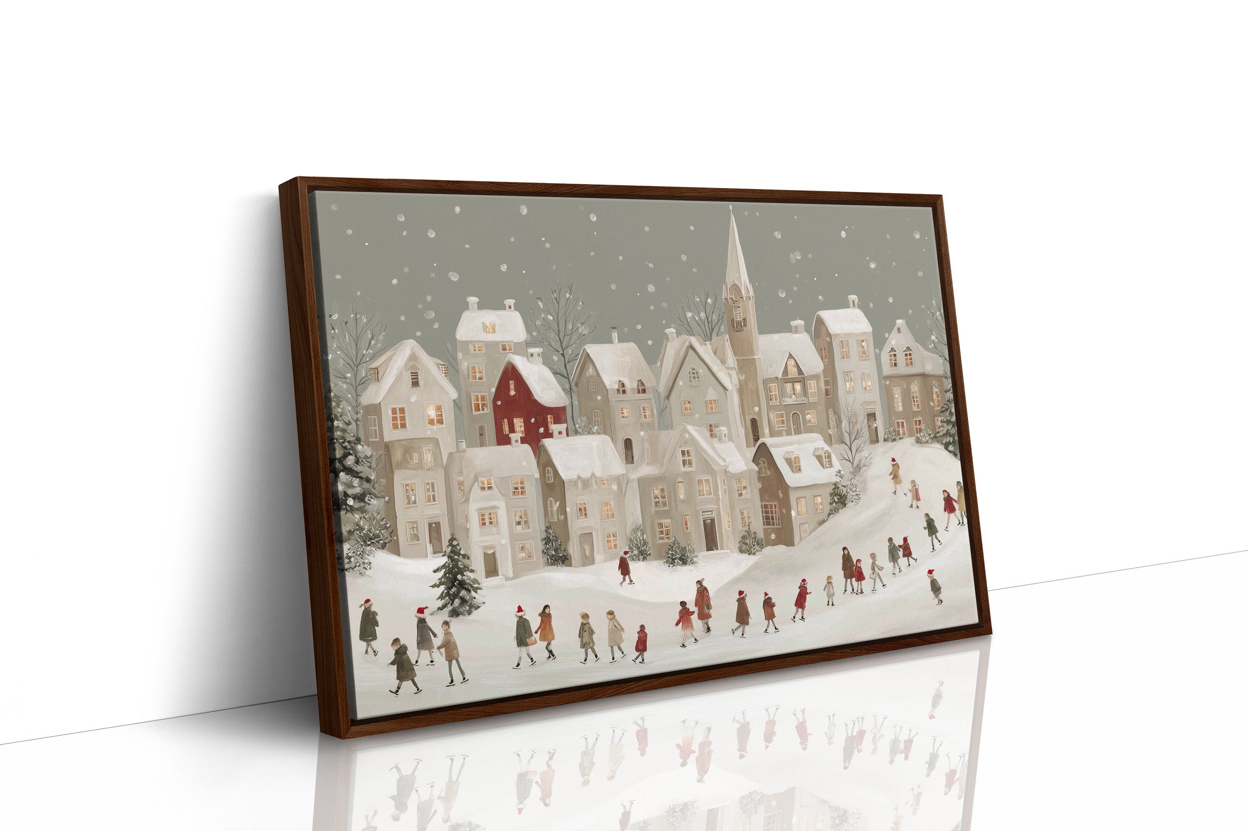 Snow Falls On Village Procession