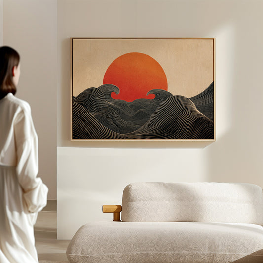 When Waves Embrace the Setting Sun