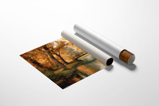 Amber Bridge Over Tranquil Waters