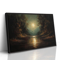 Moonlit River Between Ancient Trees