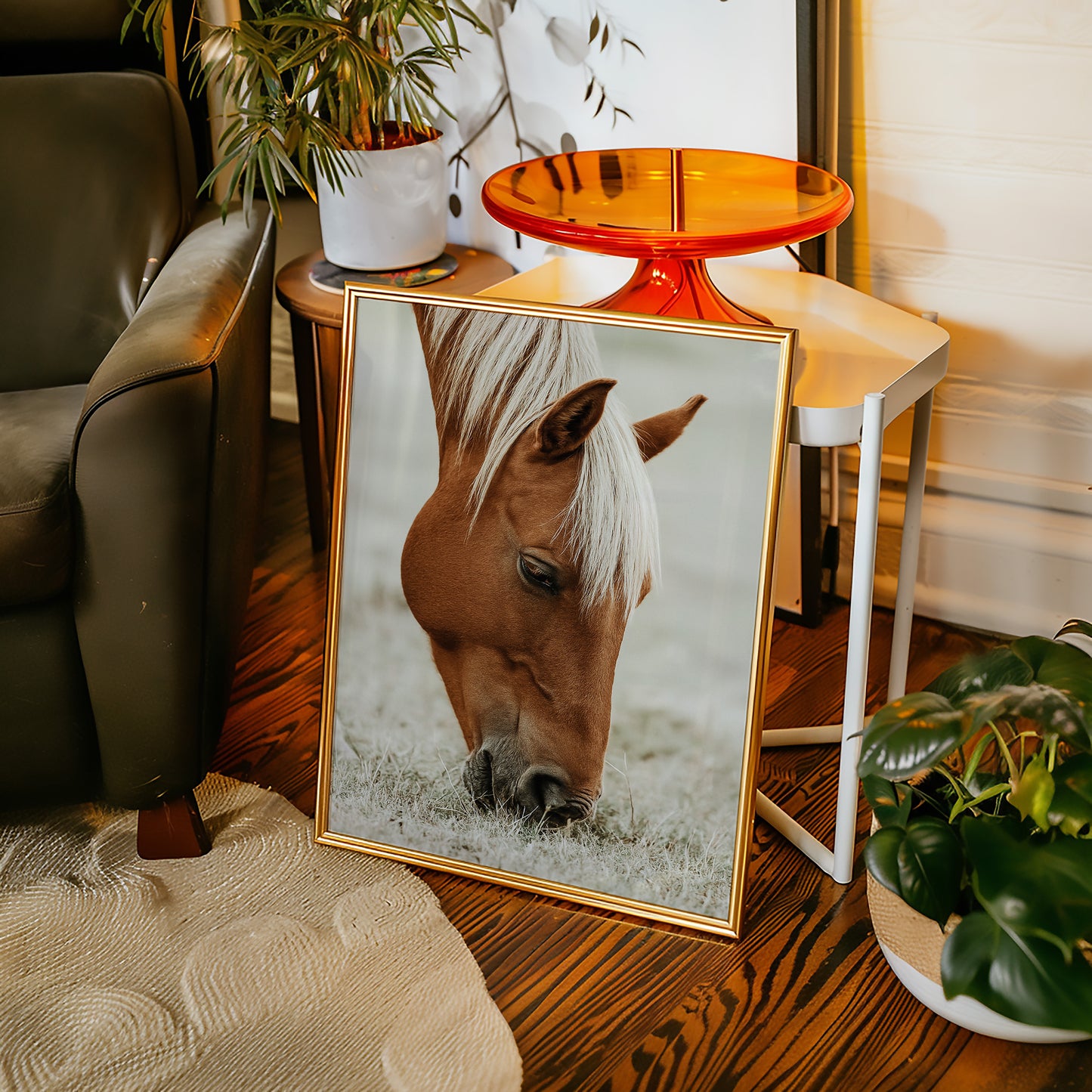 Quiet Morning Graze with Golden Mane