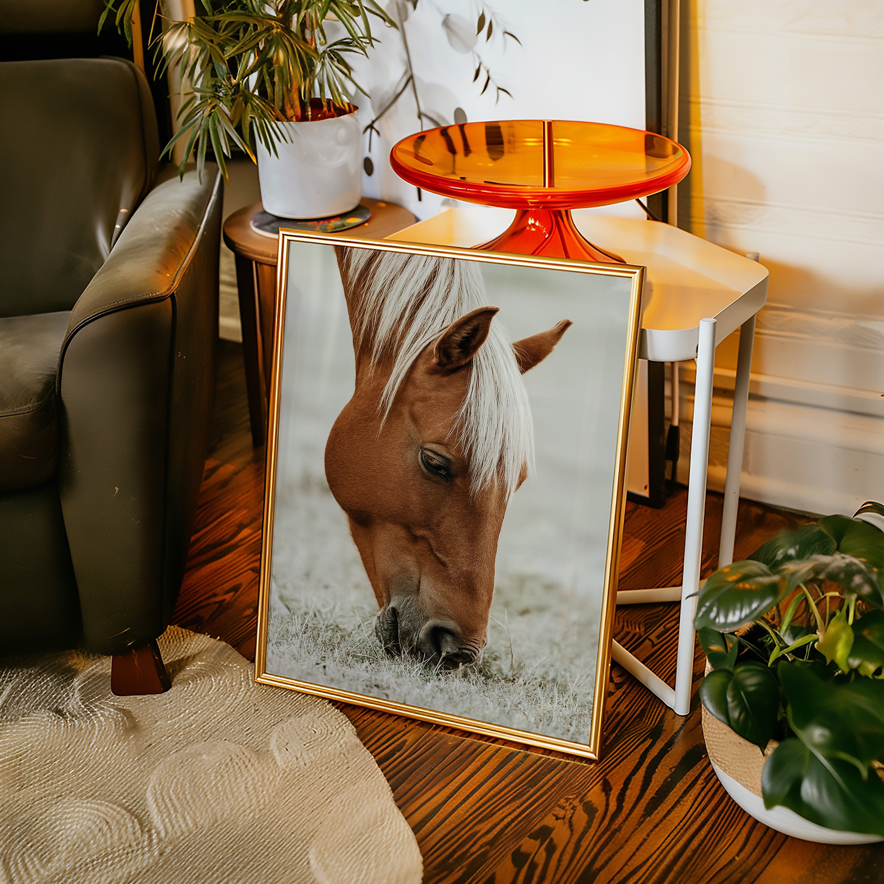 Quiet Morning Graze with Golden Mane