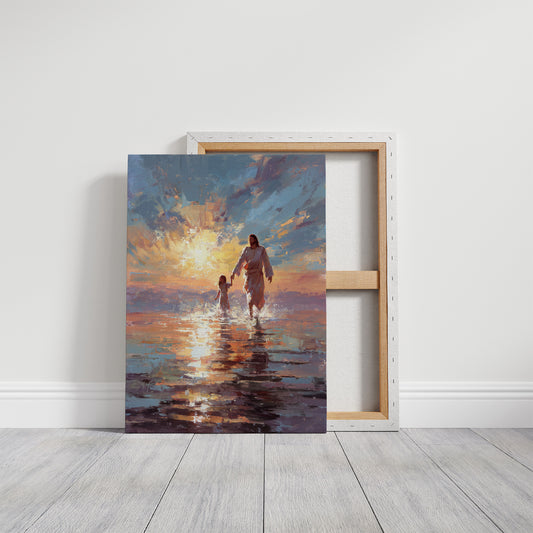 Gentle Steps Through Golden Waters