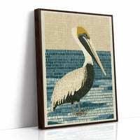 Pelican in Woven Waves