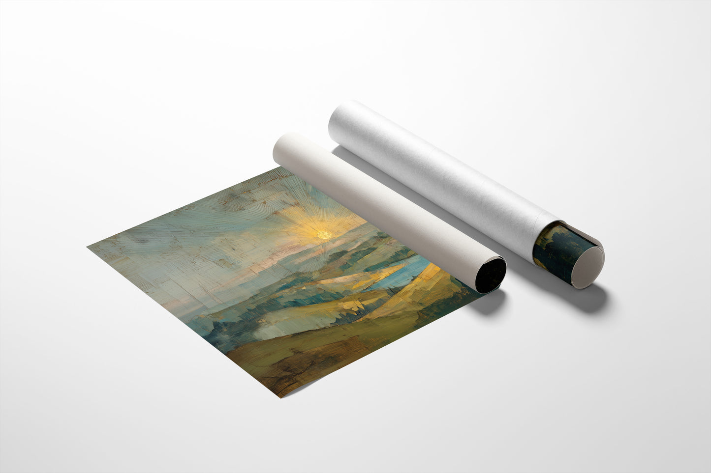 Dawn Breaks Over Rolling Hills