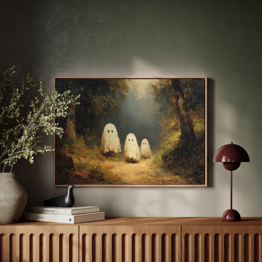 Whimsical Spirits in a Misty Forest