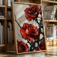 Crimson Roses with Thorns