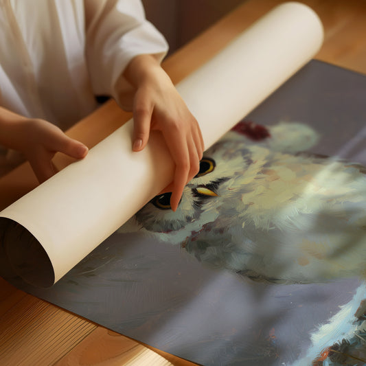 Festive Owl Perches Among Ornaments