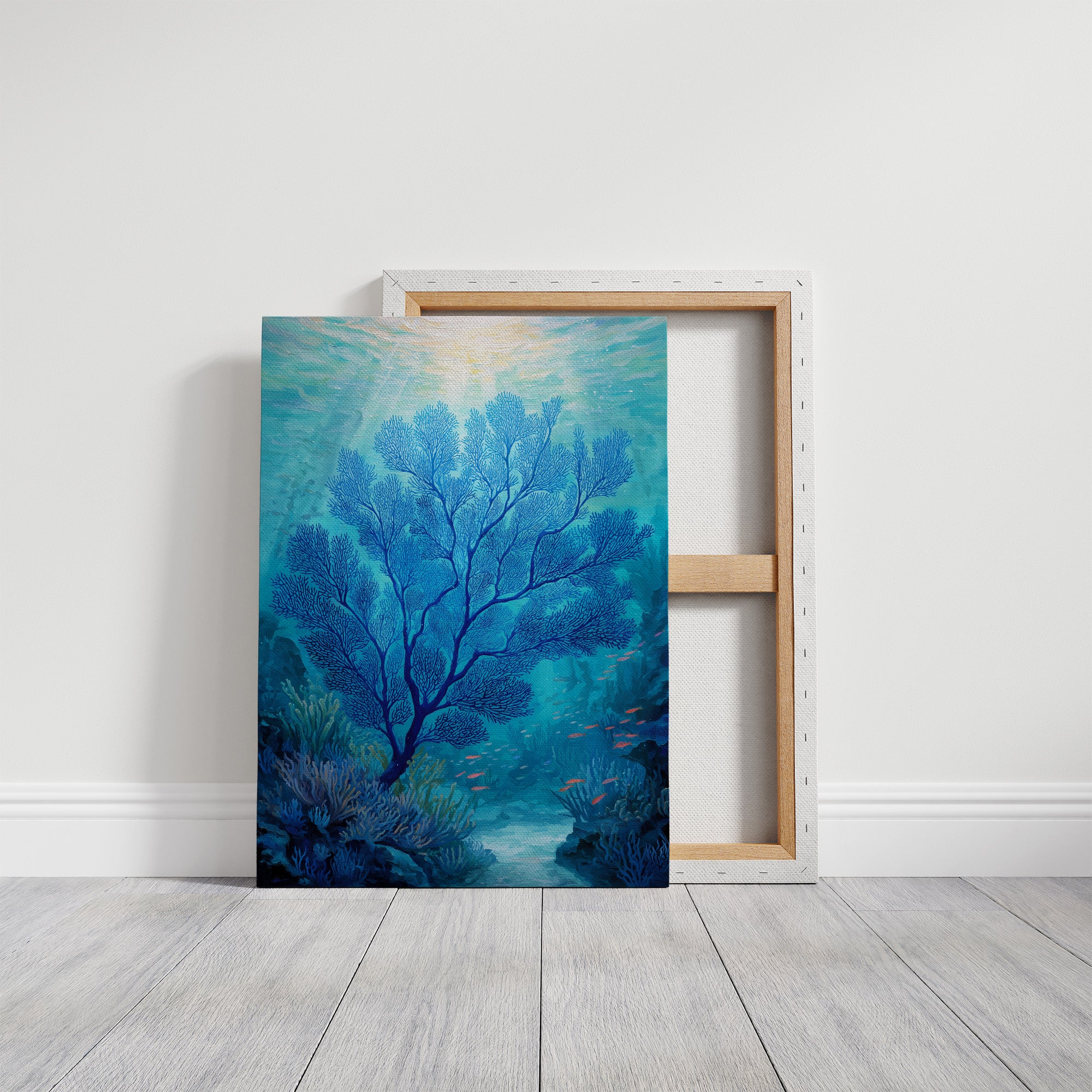 Cobalt Branches In Aqua Depths