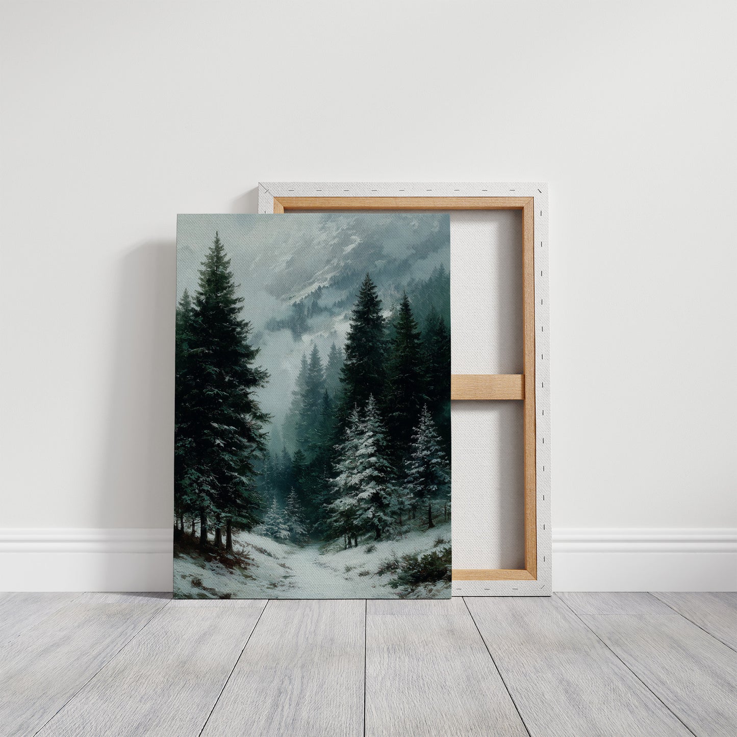Snowbound Path Through the Pines