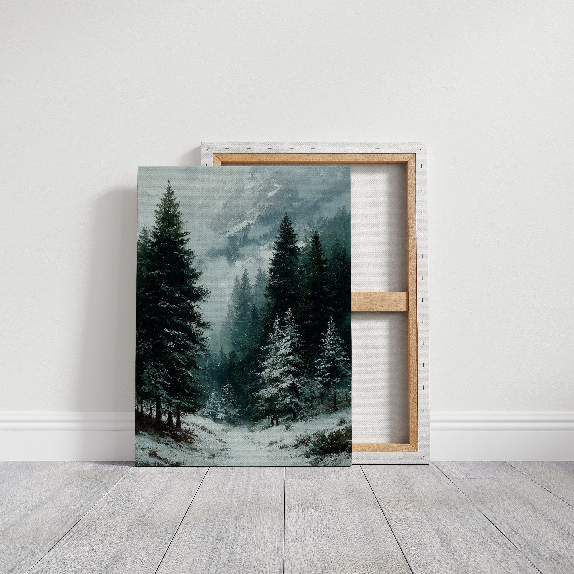 Snowbound Path Through the Pines
