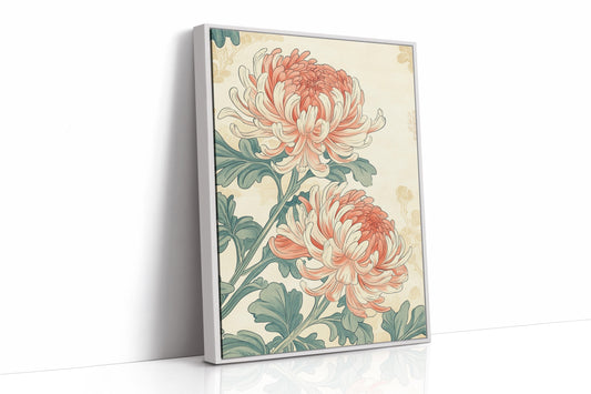 Japanese Chrysanthemum Art Print – Vintage Botanical Floral Wall Decor