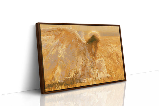 Kneeling in Golden Wheat