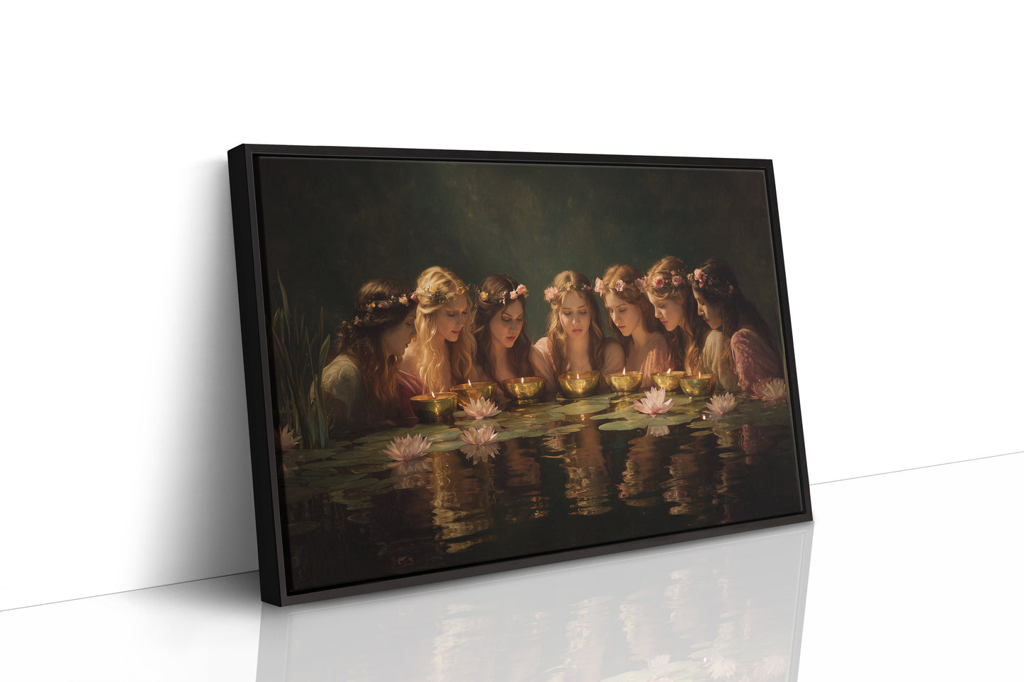 Maidens Gather At Lily Pond