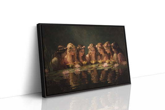 Maidens Gather At Lily Pond