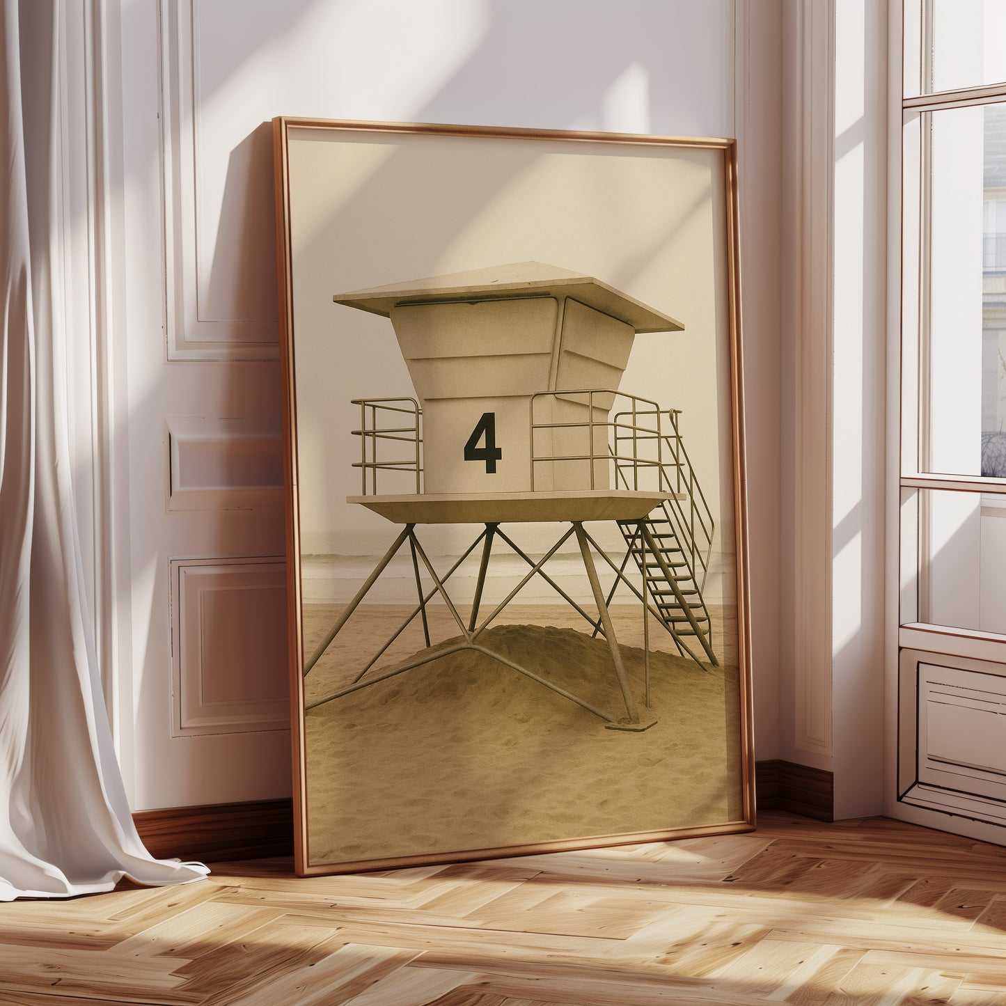 Lifeguard Tower No 4 in Sepia Calm