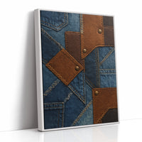 Western Patchwork Denim and Leather Print