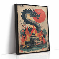 Dragon Rising Over Crimson Sun
