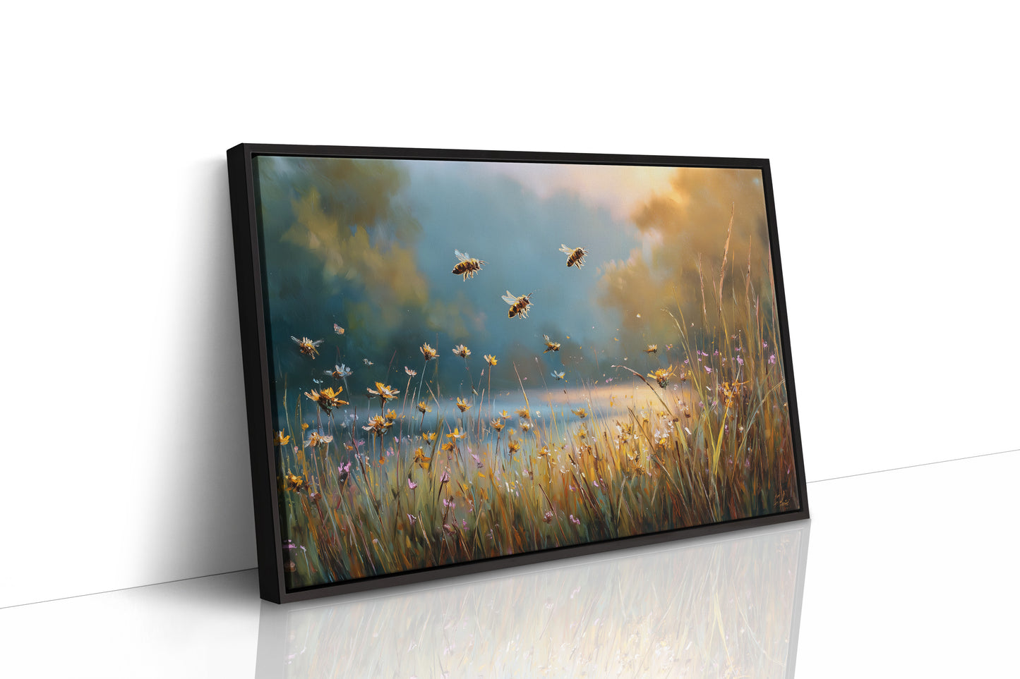 Bees Dance Through Meadow Light