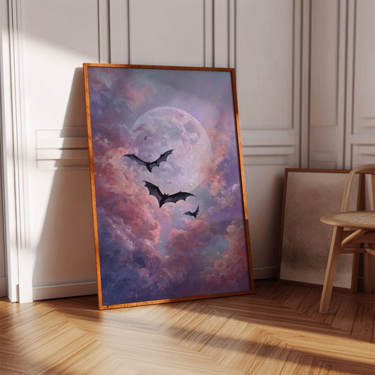 Bats Dance Beneath a Blushing Moon