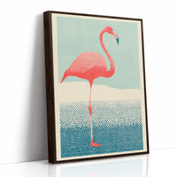Flamingo on One Leg, Retro Print