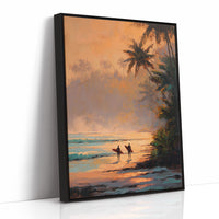 Sunset Surfers Await Their Wave