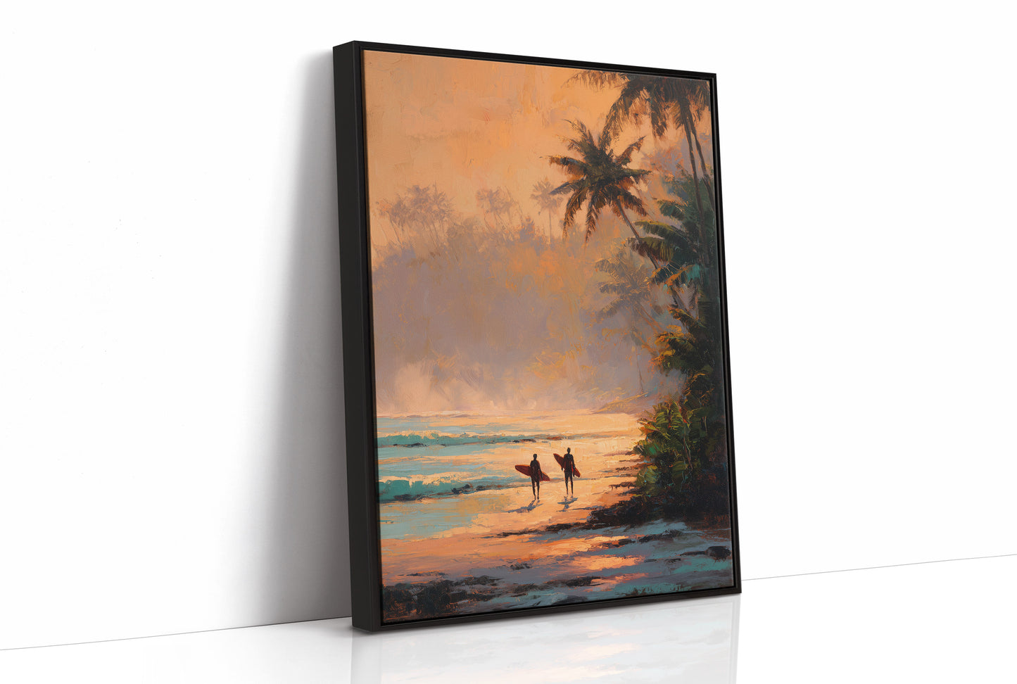 Sunset Surfers Await Their Wave