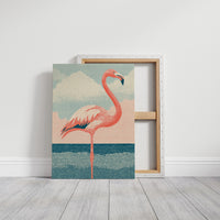 Flamingo Against Cotton Candy Clouds