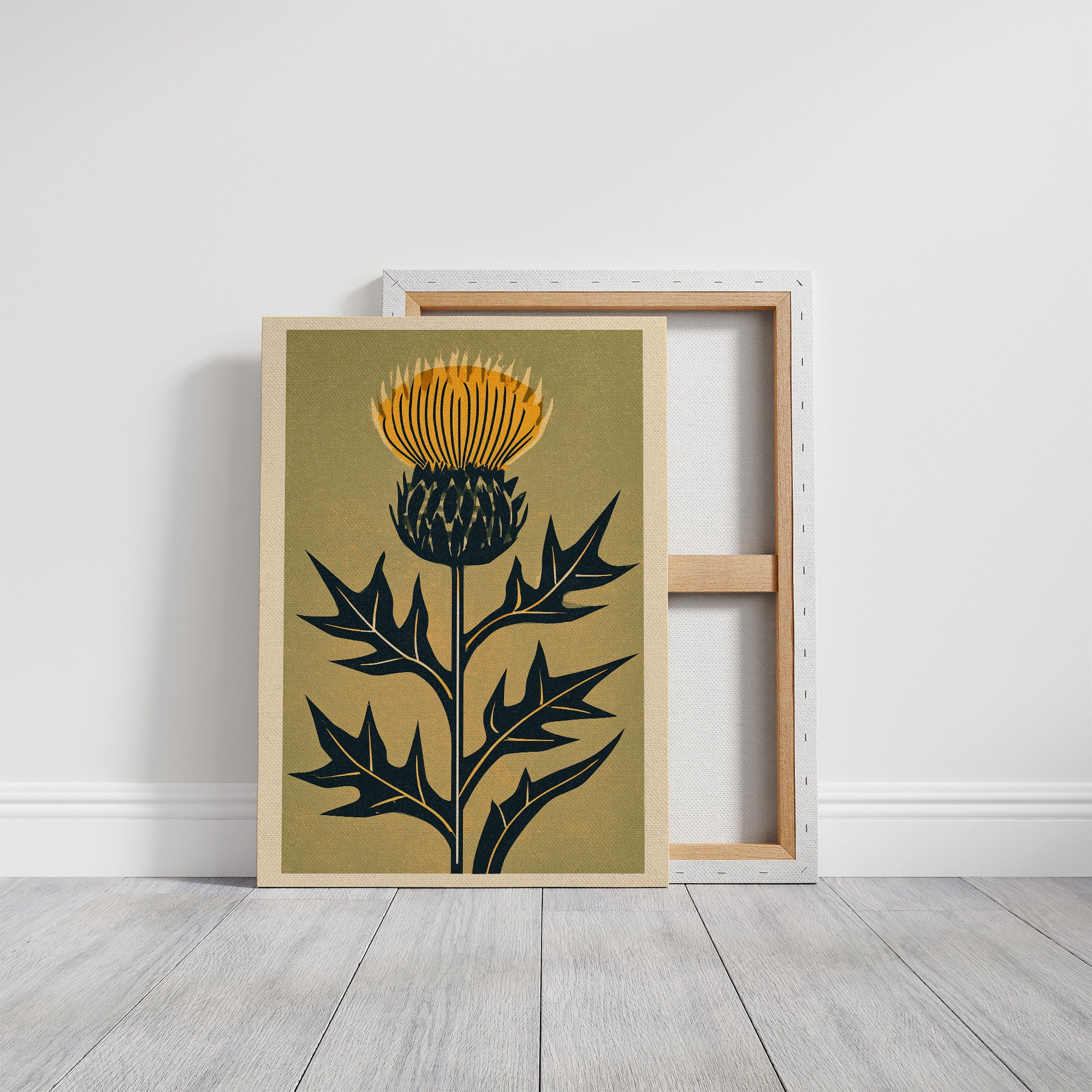 Thistle Woodblock Silhouette