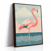 Flamingo Against Cotton Candy Clouds