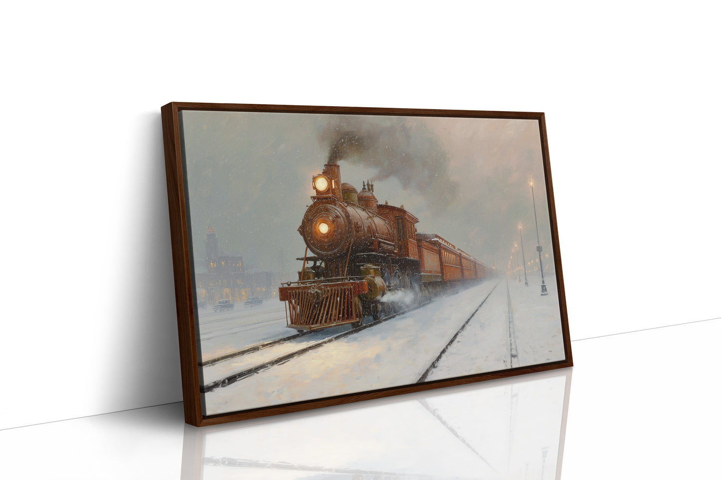 Iron Horse Glows Through Winter Night