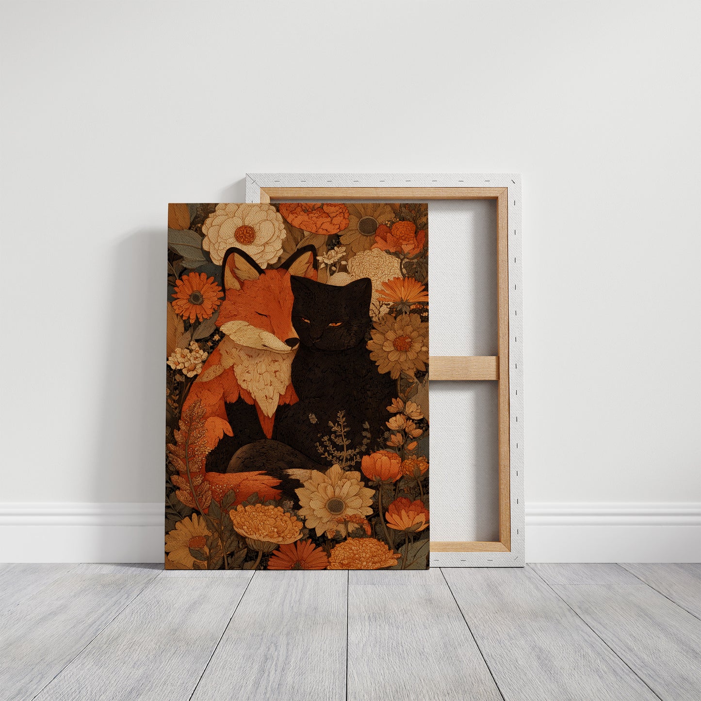 Autumn Fables Between Fox And Cat