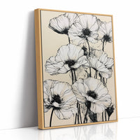 Botanical Poppies in Ink Wash