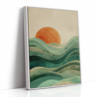 Waves Cradle the Setting Sun