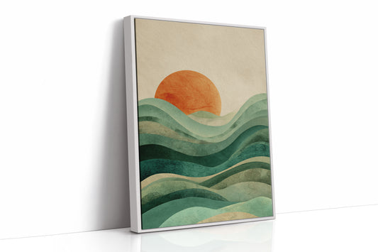 Waves Cradle the Setting Sun