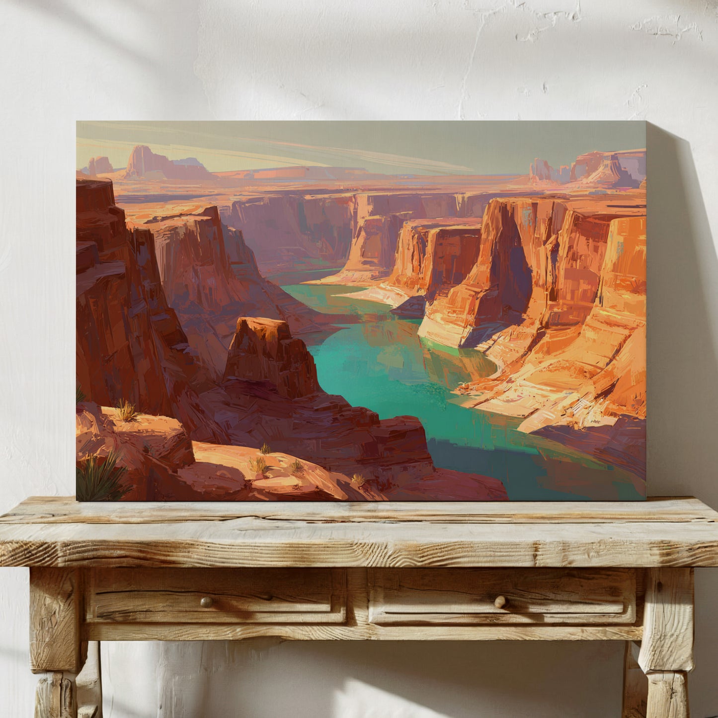 Turquoise River Cuts Ancient Stone