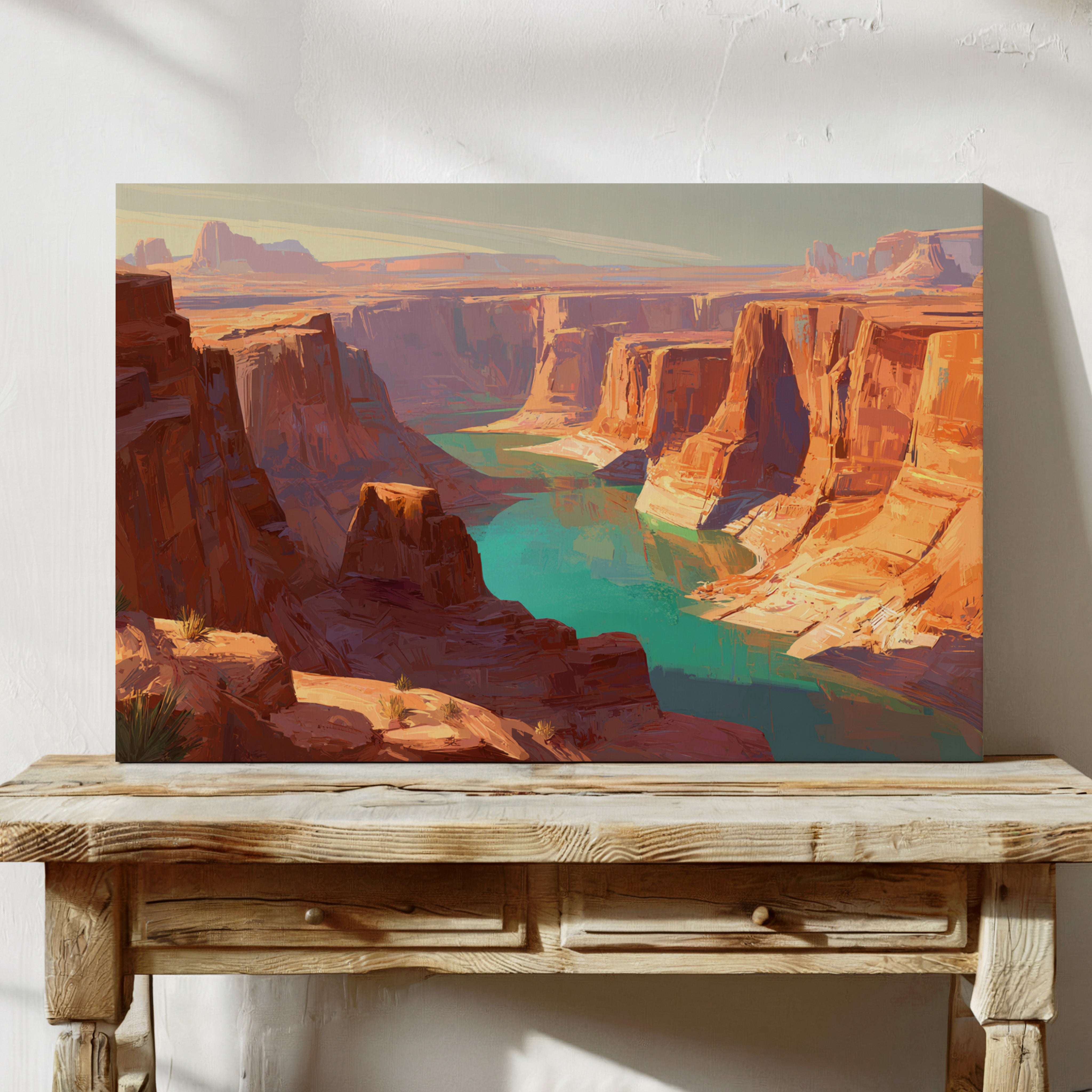 Turquoise River Cuts Ancient Stone