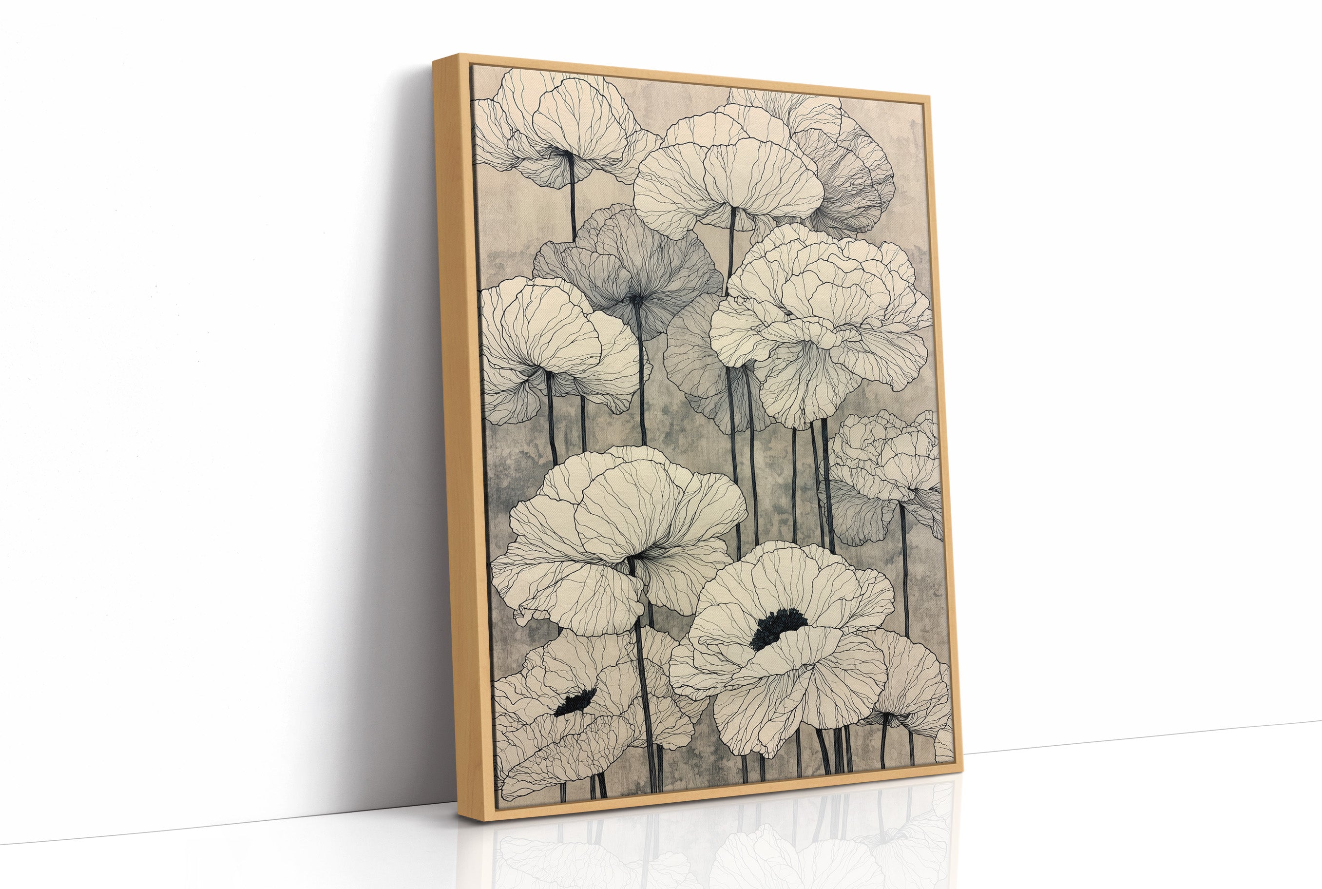 Faded Poppies on Parchment