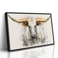 Longhorn in Ink and Wash