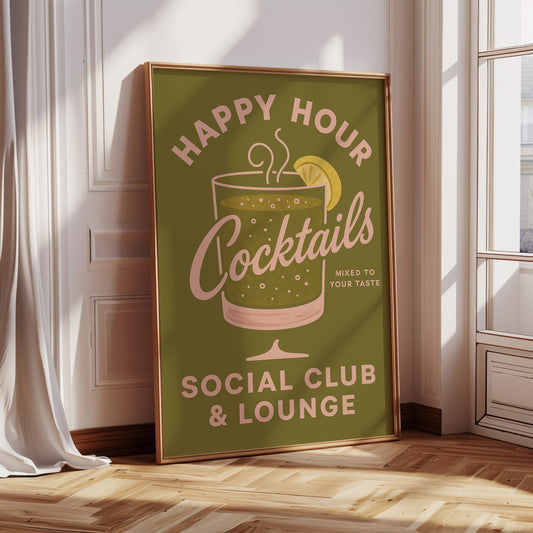 Happy Hour Cocktails Lounge Print