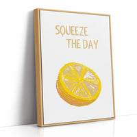 Squeeze The Day Lemon Quote Kitchen Print