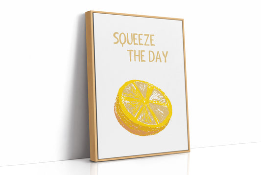 Squeeze The Day Lemon Quote Kitchen Print