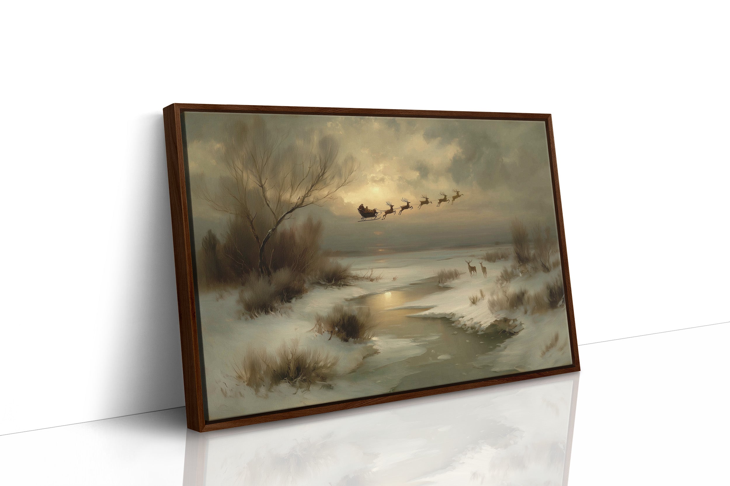 Winter Magic Crosses Moonlit Stream