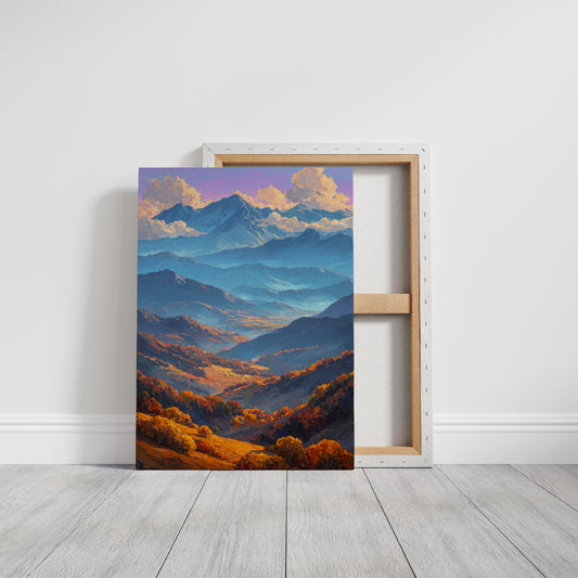 Autumn Light Cascades Through Mountains