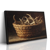 Antlers Gathered In Woven Basket